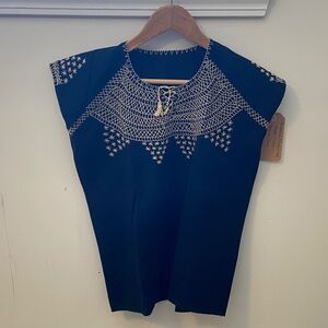 Traditional hand-sewn Mexican blusa-southern region. all hand sewn.